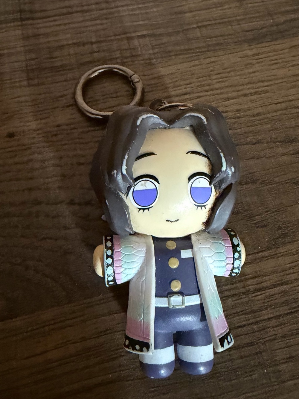 Purple-Accented Anime Character Keychain Plush Toy